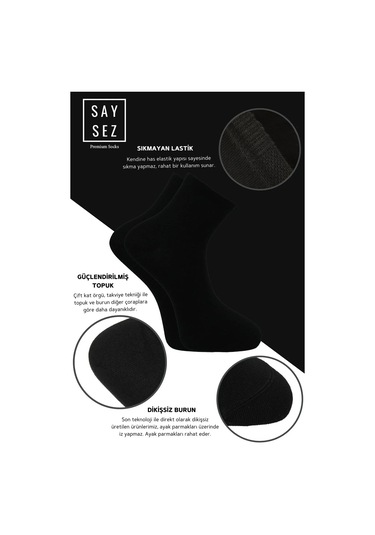 Bambu Erkek Yarım Konç Düz Gri Melanj Renk Çorap Dikişsiz Premium Kutulu 5'li / Hediyelik Gri Melanj