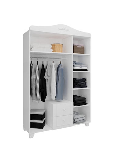 Tokyo 3 Kapaklı Dolap 2 Çekmeceli Dolap