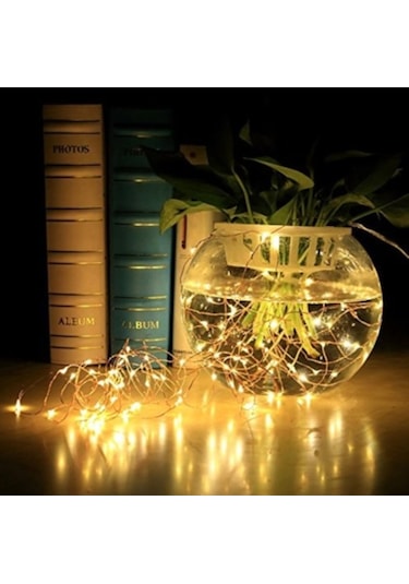 Yılbaşı Pilli Işık Süsü Led Lamba Dekorasyon Aydınlatma 20 Led Sarı