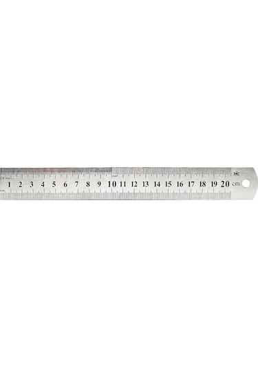 Çelik Cetvel 20cm Gri