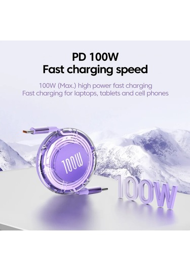 Pd 100w Usb Tip C Tipi C Hızlı Şarj Kablosu İphone Uyumlu 15 İçin Xiaomi Huawei Tablet Pink 1m