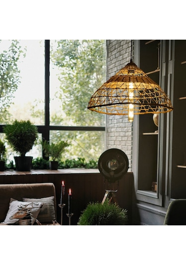 Muz Lifi Işlemeli Doğal Rattan Sarkıt: Soul 45Cm