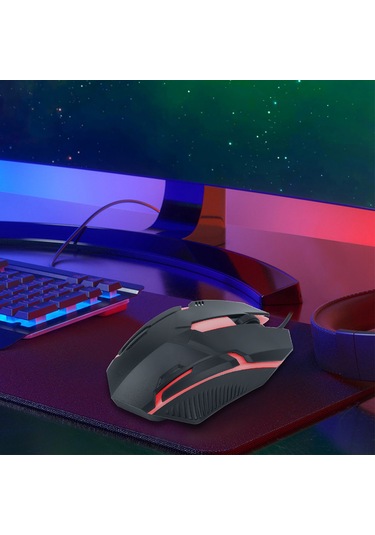 Konesam 1600 Dpı Işıklı Kablolu Mouse - Ergonomik Tasarım, Plug & Play, Oyun Ve Ofis Kullanıma Uygun, Windows Ve Macos Desteği