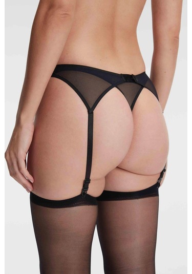 Arias Closet Dantelli Jartiyer String Ve Çorap 3lü Takım Siyah