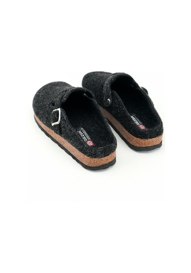 Gezer Kışlık Mantar Taban Tokalı Ayarlanabilir Kadın Ev Terliği Antrasit