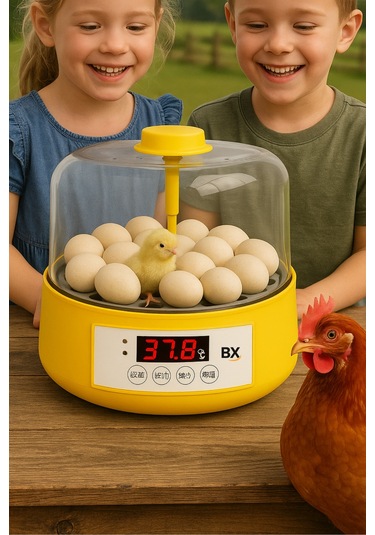 Tam Otomatik Ev Tipi Kuluçka Makinesi Isı Ve Nem Ayarlı Gün Sayaçlı