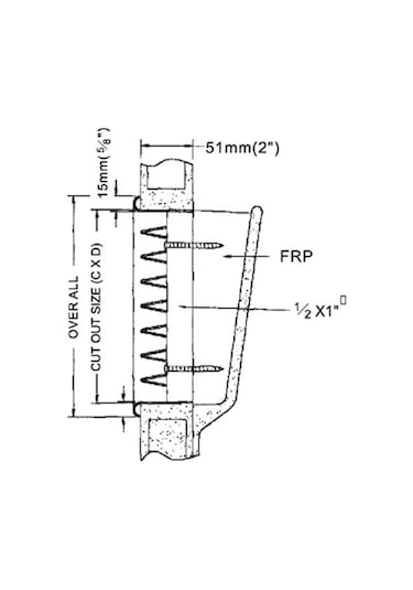 Dörtgen Makine Dairesi Havalandırma 178x457 mm