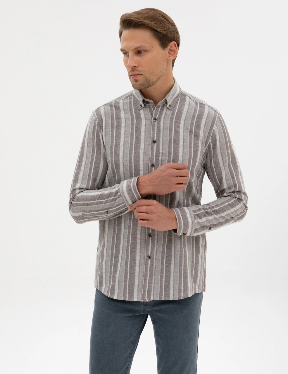 Pierre Cardin Erkek Vizon Gömlek Desenli 50312328-vr052 Vizon