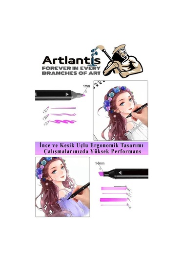 48 Adet Çift Taraflı Marker Kalem Çantalı 1 Paket 48 Renk Touch Markör Çift Uçlu Keçeli Kalem Sanat Tasarım Hobi