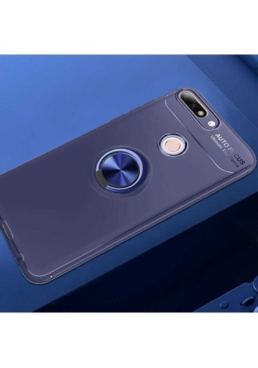 Huawei Y7 2018 Kılıf Zore Ravel Silikon Kapak Mavi