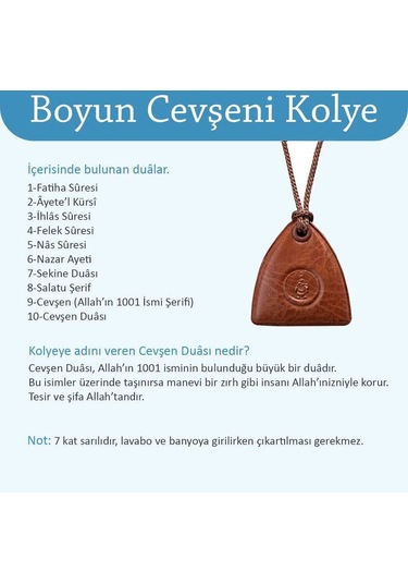 Boyun Cevşeni - Taba Renk Altın