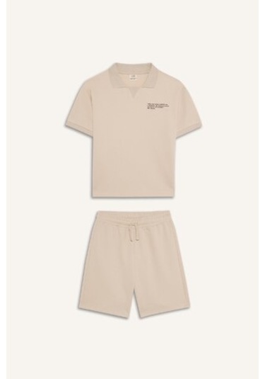 DeFacto Erkek Çocuk 2'li Takım Polo Yaka Baskılı Kısa Kollu Tişört Beli Lastikli Şort E2822A825SMBG74 DeFacto Erkek Çocuk 2'li Takım Polo Yaka Baskılı Kısa Kollu Tişört Beli Lastikli Şort E2822A825SMBG74
