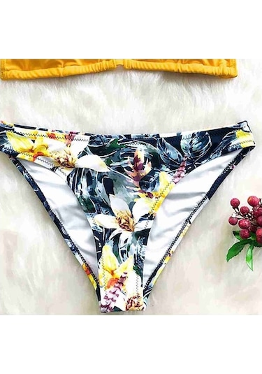 Angelsin Çiçekli Bikini Alt Çok Renkli