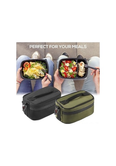 Pazly Taşınabilir Termal Soğutucu - Siyah, Sahil/piknik/kamp İçin Öğle Yemeği Kutusu, Günlük Kullanım Siyah