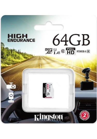 Kingston High Endurance SDCE/64GB 64 GB MicroSDXC Class 10 UHS-I Hafıza Kartı