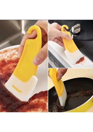 2 Adet Mutfak Kazıyıcı Yağ Leke Temizleme Silikon Spatula Kek Pişirme Pasta Alet Kirli Tava Pot Yemekleri Temizleyici Araçları