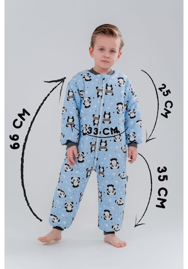 Erkek Bebek 2.5 Tog Desenli Uyku Tulumu 2 Yaş Mavi
