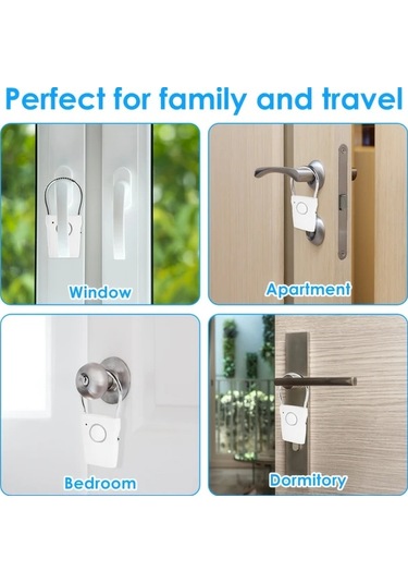 Willowhaven 1 Adet 110db Yüksek Sesli Taşınabilir Beyaz Kapı Güvenlik Alarmı, Ev Karavan Kapı Koruma