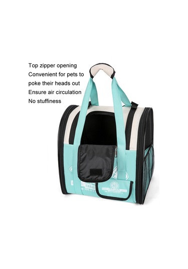 Basit Kontrast Pet Sırt Çantası Uzay Kapsülü Kedi Çantası Omuz Köpek Çantası Model 5 Mavi