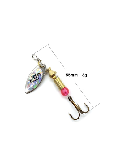 Springsun Hafif Metal Yapay Yem Seti - Döner Pul Desenli, 3 Kancalı, Balık Çekici