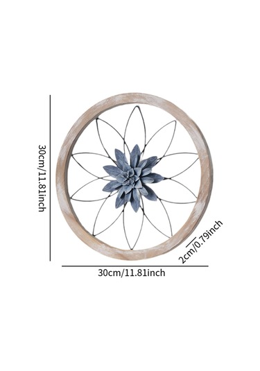 Suntek Çiçek Metal Duvar Sanatı Dekoru Asılı Dekorasyon Mavi