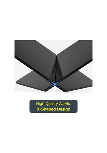 Siyah Akrilik Kitap Standı Sergileme Rafı Yemek Kitabı Tarifi Menü Dergileri Hikaye Kitabı İçin X Şekilli Kitap Rafı
