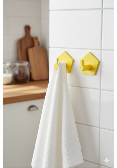 2 Li Askılık Kapı Arkası, Duvara Monte, Dayanıklı Malzeme, Beyaz 81 Beyaz