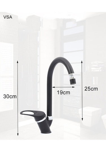 Mat Delta Siyah Robot Yağmurlama Tepe Duş Seti Banyo Lavabo Evye Batarya Seti Siyah