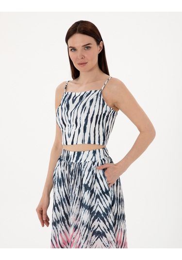 Pierre Cardin Kadın İndigo Kısa Kollu Bluz 50301145-vr028 Indigo