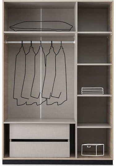 Vega 3 Kapaklı Modern Aynalı Elbise Dolabı Gardrop 135x50x200cm Vega 3 Kapaklı Modern Aynalı Elbise Dolabı Gardrop 135x50x200cm