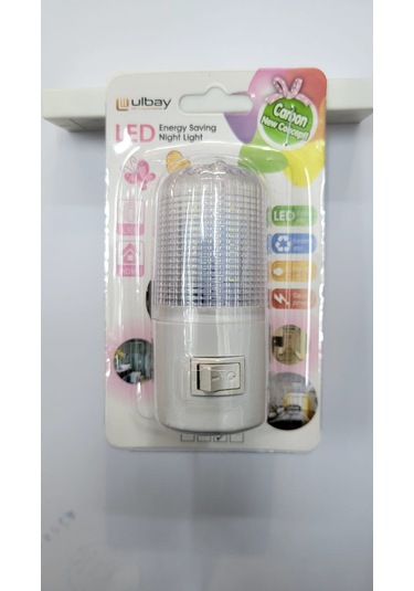 Ulbay Ledli Priz Tipi Beyaz Işık Anahtarlı Gece Lambası 3 Adet Beyaz