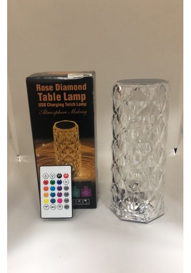 Lebron Usb Şarj Lambası Uzaktan Kumandalı Dokunmatik Kristal Masa Lambası Çok Renkli