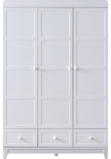 Gardırop, Berlin 3 Kapaklı Çekmeceli Dolap - Beyaz