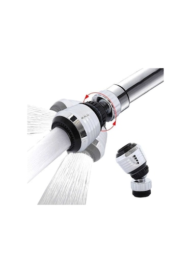 Tasarruflu Fonksiyonlu Musluk Başlığı Yağmurlama Perlatörlü Krom