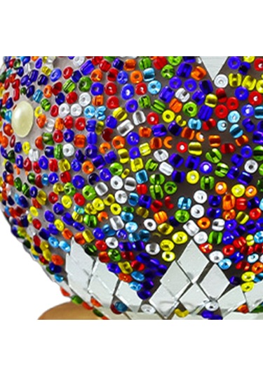 Homyl Gece Işığı Yatak Başı Usb Cam Mozaik Top Türk Lambası Mavi Çok Renkli