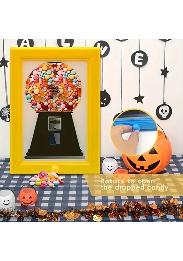 Willowhaven Sarı Duvar Tipi Şeker Kuruyemiş Dispanseri Ve Kare Fotoğraf Çerçevesi Seti