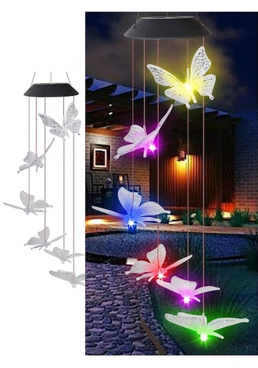 Greentech Güneş Enerjili Renk Geçişli Kristal Kelebek Aydınlatma / GT-SL08