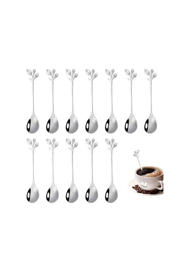 12 Parçalı Kahve Kaşığı, Bıçaklı Paslanmaz Çelik Kahve Kaşığı, Yaprak Saplı Kaşık, Paslanmaz Çelik Çay Kaşığı, Paslanmaz Çelik Çay Kaşığı Çatal Bıçak Takımı