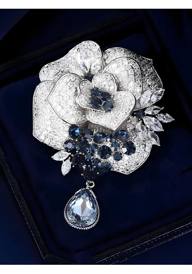 Bijoubijou Brosh Çiçek Gül 431720937 Gri