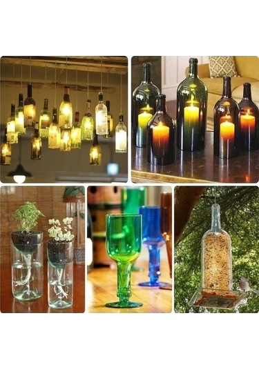 Didadodo Yaratıcı Şişe Kesici - Saksı, Mumluk, Abajur Dıy Aracı - Çok Renkli, Küçük Tasarım Çok Renkli