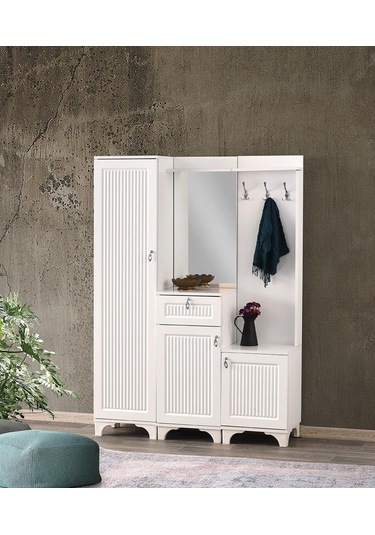 Hayal Membran Askılıklı Portmanto 135x36x186cm Beyaz