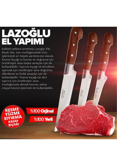 Lazoğlu Sürmene Trabzon 6'lı Mutfak Bıçak  Seti 6'lı Set