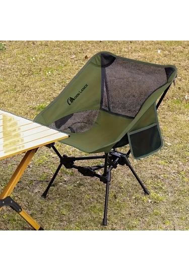 Dashanshop Haki Ultrahafif 4 Nesil Moon Lence Kamp Sandalyesi Kompakt Katlanabilir Aluminyum Cerceve Oxford Kumaş Yuruyus Daginlik Plaj Haki