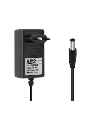Weko 7.2volt - 1amper 5.5x2.5 Uçlu Ledli Yerli Üretim Priz Tipi Adaptör