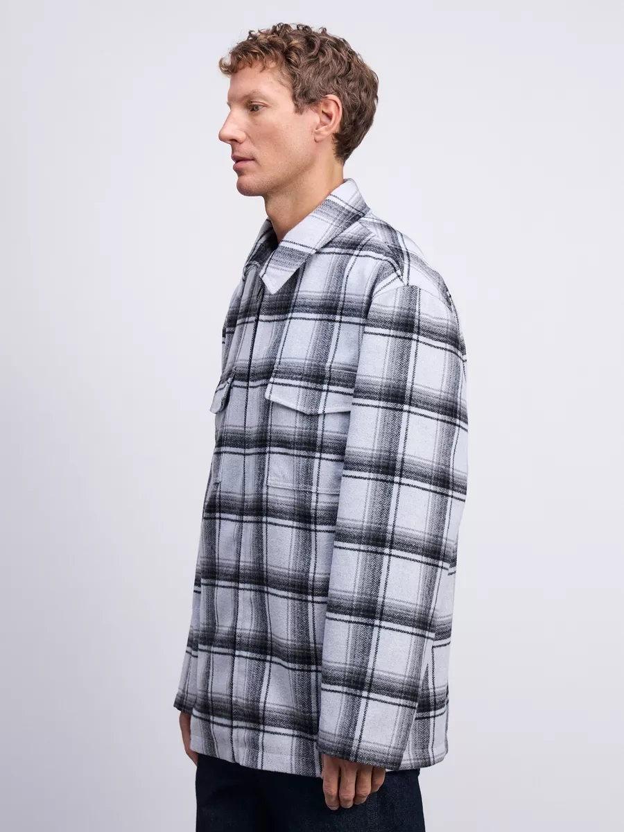 Zarına Kareli Baskılı, Fermuarlı, Mevsim Geçişi İçin Gömlek Ceket 246051626 Beyaz Pırlanta