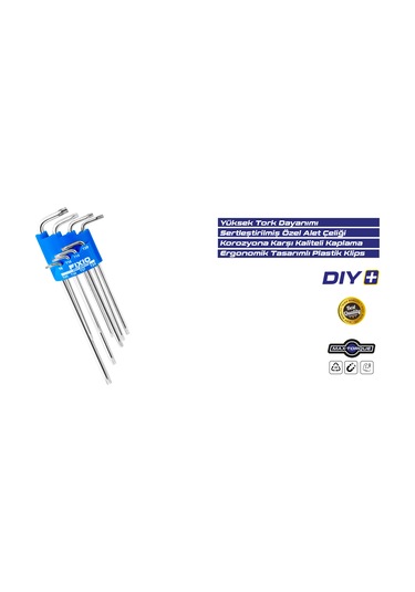 Fixio FX5008 8 Parça Uzun Torx Allen Takımı Seti