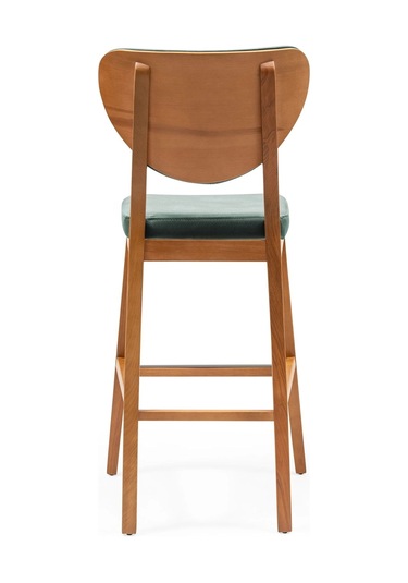 Olivya Ahşap Bar Sandalyesi Yeşil