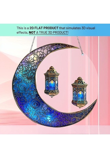 Pazly Tatil Suntek Mübarek Için Eid Dekoru Dekorasyon Cm Ay Asma Akrilik 20x20 Xm 20x20 Cm