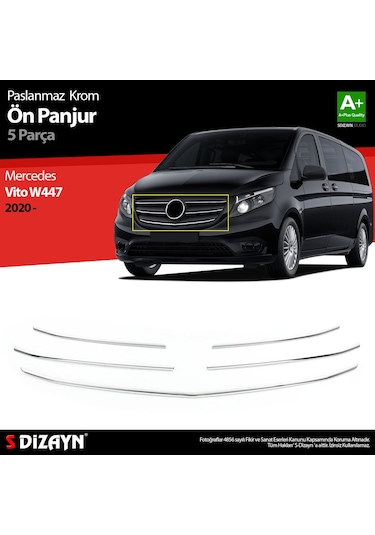 S-Dizayn  Mercedes Vito W447 Krom Ön Panjur 5 Prç. 2020 Üzeri
