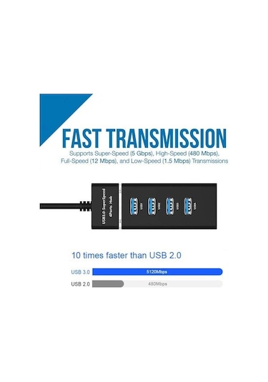 Daytona A303 4Lü Usb3.0 Super Speed Hub 5Gbps